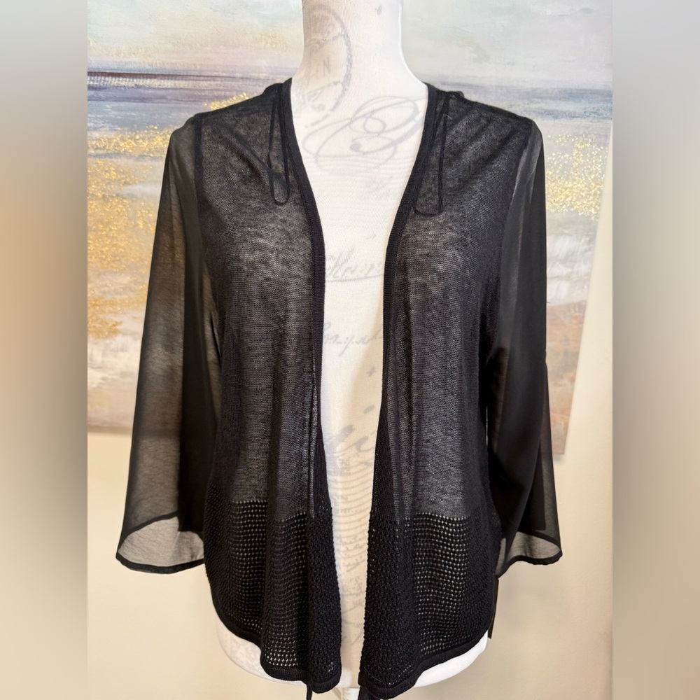 THALIA SODI Sheer Cover Up, Black Size: LG